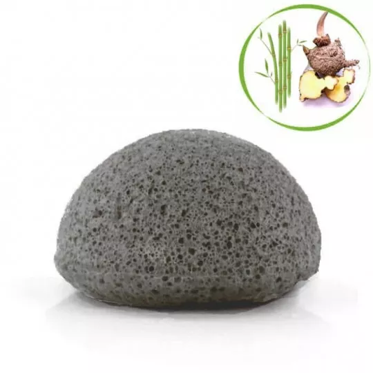 Black konjac sponge with bamboo charcoal