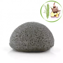 [I897] Black konjac sponge with bamboo charcoal